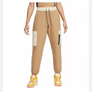 NIKE Dri Fit Windbreaker Cargo Tan Joggers ; size XL